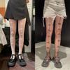 Piernas de Dibujos Animados Sexy Medias de Red de Niña Pura Caladas Múltiples Lazos Medias de Red Spice Girls Seda Blanca con Botas Medias de Red Mujer