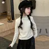Camiseta Base de Lunares para Niña 2026 Otoño Nuevo Estilo Coreano Camiseta de Manga Larga con Volantes para Niños Mayores, Top de Otoño para Niños