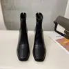 Botines Retro de Tacón Grueso Estilo Coreano para Mujer 2026 Otoño/Invierno Nuevos Versátiles de Temperamento Estilo Británico Punta Cuadrada Botas de Tacón Alto Adelgazantes