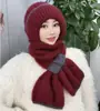 Gorro para Viento y Nieve, Conjunto de Dos Piezas de Gorro de Terciopelo Espeso Cálido con Protección para las Orejas y Bufanda, Capucha Todo en Uno a Prueba de Viento y Protección contra el Frío para el Cuello