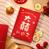 Envelope de Presente de Casamento para Troca de Nome, Presente de Retorno de Casamento de Mil Yuan, Pequeno Envelope Vermelho com o Caractere "Felicidade Dupla" para Bloquear a Porta, Mini Pacote Vermelho Criativo