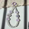Nueva cadena cuadrada para teléfono de cristal iridiscente esmerilado, dije de llave dulce y colgante para bolso