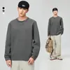 Xintang Camiseta con Cuello Redondo y Manga Larga para Hombre Estilo Nuevo Otoño 2026 Casual Americano Color Sólido Sudadera Versátil
