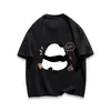 Camiseta de Manga Corta de Algodón Puro con Estampado Lindo y Moderno de Panda Estilo Pareja Verano Estilo Bf Top Casual para Hombres y Mujeres