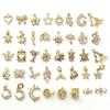 Accesorios de circonita micropavé rellenos de oro de 14k estrella luna flor mariposa corazón colgante materiales para dijes de collar y aretes DIY