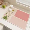 Alfombrilla de Drenaje para Cocina Cuadros Coloridos Retro de Barro Diatomeas Absorbente de Agua Secado Rápido Antideslizante Alfombrilla para Mesa Secado de Vajilla Tazones y Platos