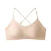 Sujetador Transparente Sin Costuras con Estampado de Leopardo Sexy para Mujer, Estilo Delgado, Levanta y Soporta, Cómodo Top sin Mangas Amigable con la Piel