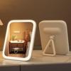 Espejo de tocador de panel plano portátil inteligente de escritorio con luz de relleno de 360 grados, espejo plano de escritorio, espejo de maquillaje LED con espejo de lámpara