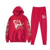 Traje deportivo informal con capucha y estampado de una pieza para hombre, ropa deportiva de dos piezas