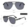 2294 Gafas de Sol de Metal con Doble Puente y Forma poligonal Exportación Transfronteriza Amazon UV400 Tendencia de Moda