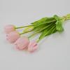 Ramo de Tulipanes de Goma Suave Simulada Pe Látex Silicona Flor de Tulipan Flor Simulada Sensación Hidratante 5 Tulipanes