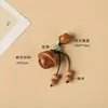 Cuentas Naturales Bodhi Madera de Durazno Vaina de Loto Bolsa de Dinero Colgante de Borla Pulsera Collar DIY Accesorios Pequeños Hebilla de Seguridad