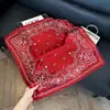 Pañuelo de Seda 70 Cuadrado Moda Coreana de Alta Gama Versátil Profesional Seda Sintética Pequeño Pañuelo de Cuello Estampado Retro Pañuelo de Seda para Mujer