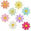 Nuevo Parche de Tela Bordado de Margarita Fresca Parche Bordado por Computadora Accesorios de Flores Grandes y Pequeños Accesorios para Ropa Pegamento Termofusible