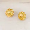 Pendientes Metálicos Vintage Estilo Francés con Botón Sunburst Chapados en Cobre con Oro Real, Agujas de Plata 925, Pendientes de Botón Versátiles de Lujo Ligero Únicos
