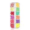 Nail art joias 12 caixa de frutas cerâmica macia nail art patch DIY usar unha peça decoração cross-border explosões atacado