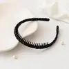 Diadema de lunares estilo francés con corona alta, antideslizante, diseño dentado, accesorio para el cabello envolvente de tela versátil coreana