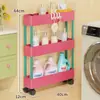 Estante de Almacenamiento para Baño, Espacio Extremadamente Estrecho Junto a la Lavadora, Estante de Almacenamiento para Detergente de Lavandería, Carrito Móvil de Piso para Baño