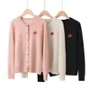 Suéter chaqueta de punto cálido cómodo de estilo popular nuevo para otoño e invierno, 100% cachemira pura, botones de colores, moda juvenil, cuello redondo