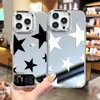 La funda de espejo con estrella de cinco puntas de estilo dulce y fresco más vendida de temu para iPhone 16 Pro Max, funda de teléfono con espejo de maquillaje de lujo ligero para mujer