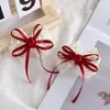 Pasador Dulce de Encaje con Lazo para Niñas Ins Lindo Lazo de Cinta Pinza de Pato Todo Fósforo Flequillo Pinza Decorativa para el Cabello