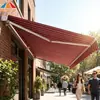 Toldo Retrátil Personalizado para Fachada de Loja Comercial, Toldo Retrátil Curvo com Braço de Liga de Alumínio e Manivela Manual, Toldo de Sol e Chuva
