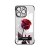 Soporte de Rosa Roja Adecuado para Funda de Teléfono Móvil Transparente Apple 16 Xiaomi 15Pro Borde Cromado Sin Bordes 13 Sentido de Alta Gama 14