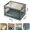 Caja de almacenamiento de libros plegable para estudiantes, organizador de libros para dormitorio, caja de almacenamiento de libros transparente para el hogar
