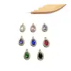 Acessórios para Joias DIY Banhado a Cobre Cor Dourada Alta Retenção de Cor Zircônia Microcravejada Pendente de Gota de Oito Cores Brincos Pingente de Brincos