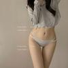 Sexy Puro Deseo Encaje Calado Algodón Puro Estilo Japonés Calzones para Mujer Cintura Baja Ropa Interior Cómoda Estudiante Femenina Cinturón Delgado