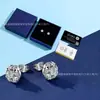 Pendientes Transfronterizos de Plata de Ley S925 con Moissanita para Mujer, Un Quilate, Brillantes, de Alta Gama, Pendientes de Moda Europeos y Americanos, Pendientes de Lujo Ligero