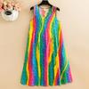 Vestido Floral de Algodón Seda para Mujer Verano Nuevo Talla Grande mm para Adelgazar Largo Medio Falda de Playa Algodón Artificial Falda de Vuelo Amplia