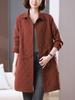 Gabardina con Costura Lingge para Mujer de Longitud Media 2024 Nuevo Otoño Hangzhou Estilo Italiano Primavera y Otoño Casual Elegante Abrigo de Principios de Otoño