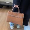 Comercio Exterior Otoño e Invierno Nueva Moda Versátil Bolso Tote Portátil Gran Capacidad Bolso Retro para Viaje Gamuza Simple Bolso de Mujer