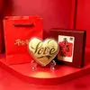 Moneda de Oro Corazón Puro 999 Colgante Festival de las Siete Estrellas Regalo de San Valentín para Esposa Novia