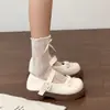 Zapatos de cuero retro estilo francés con punta redonda, suela gruesa, modelo JK para mujer, nuevo modelo de verano 2026, zapatos Mary Jane de suela blanda que aumentan la altura para mujeres bajitas