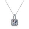 Collar de moissanita de plata S925 con colgante de bolso cuadrado de princesa de diamantes Mosan, cadena de clavícula chapada en platino con microincrustaciones, para mujer, outlet de fábrica