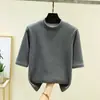 Camiseta Interior de Invierno De Rong de Manga Tres Cuartos para Mujer, Estilo Nuevo con Forro Polar, Engrosada, Talla Grande, Top Cálido de Doble Cara con Forro Polar