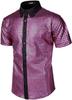 Camisa Formal para Hombre 2025 Camisa Lentejuelas Abotonada Fiesta Disco Años 70 Disfraz Cosplay Xuanzi
