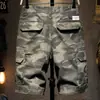 Shorts Cargo Camuflados para Hombre Verano 2024 Sueltos Casuales de Marca de Moda de 5 Puntos Pantalones de Longitud Media Pantalones Multibolsillos