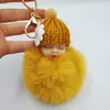 Llavero de Muñeca Durmiente Linda de Imitación de Piel de Conejo Rex Hecha por el Fabricante Colgante de Bola de Pelo para Bolso de Bebé Niña Durmiente Linda Regalo
