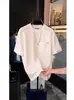 Lujo Ligero Verano Personalizado Original Cuello Redondo Manga Corta Tendencia Ins Casual Versátil Estilo Coreano Empalme Transpirable Camiseta para Hombre Holgada