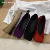 Mocasines Retro Versátiles de Tacón Bajo Zapatos para Mujer 2025 Nuevos Primavera Otoño Invierno Rojos sin Cordones Zapatos de Abuela