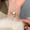 Pulseira Aberta Fina Laço Doce Amor Estilo Hong Kong 2024 Novo Estilo Leve Luxo Alto Senso Pulseira de Zircônia Estrela