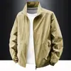 Chaqueta de Cuello Alto Chaqueta para Hombre Primavera y Otoño Casual Talla Grande Ropa de Trabajo Americana Exterior Cortavientos e Impermeable Tops para Hombre Tendencia