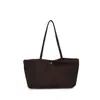 Bolsa tote vintage em camurça para mulheres, grande capacidade, bolsa de mão de nicho coreana, versátil para o trabalho, bolsa de ombro e de axila para mulheres