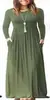 Vestido Longo de Manga Longa com Bolsos para Outono e Inverno Amazon Aliexpress Cor Sólida Vestido Longo