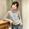 Otoño/Invierno 2026 Terciopelo Alemán para Niñas Cuello Semi Alto Camiseta Base de Manga Larga Rayada Cálida Doble Cara Cepillada Moderna