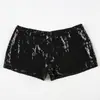 Hot pants de cintura baixa com lantejoulas e estampa de leopardo para mulheres, roupas femininas ultra curtas justas ao corpo, sexy, estilo europeu e americano, para boate