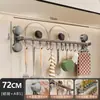 Gancho de cocina con ventosa, barra colgante para pared sin taladro, estante de almacenamiento multifuncional para cocina para organizar ollas, sartenes y cucharas